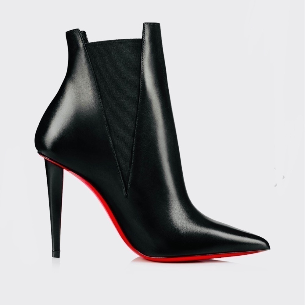 CHRISTIAN Louboutin Astribootie. 100mm. Black calf leather. EU37, 100% authentic - Picture 2 of 10
